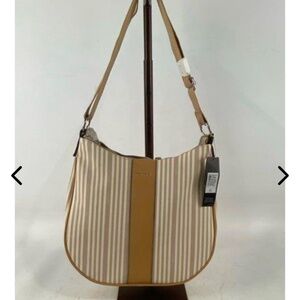 Tahari Sand Stripe Hobo Bag NWT